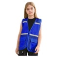 thumbnail image 1 of TiaoBug Child High Visibility Safety Vests with Zipper Front Reflective Mesh Work Construction Safety Vest Blue 11-12, 1 of 7