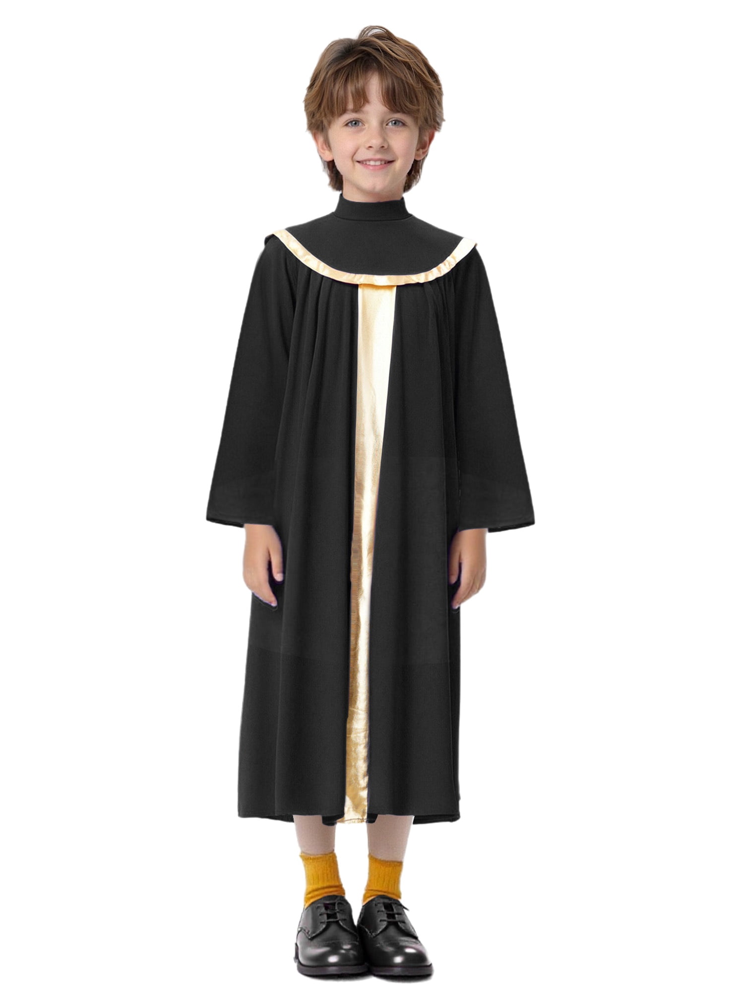 TiaoBug Choir Robe Dress for Kids Girls Boys Metallic Color Block ...