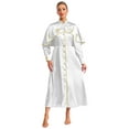 thumbnail image 1 of TiaoBug Clergy Robe for Women Button Down Clergy Dress Cassock Pulpit Church Minister Vestment Liturgical Gown White S, 1 of 7