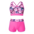 thumbnail image 1 of TiaoBug Flower Girls Back Crisis Cross Tank Top with Shorts Two Piece Gymnastics/Dance/Sports/Swim Rose Red 10, 1 of 7