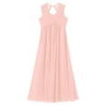 thumbnail image 1 of TiaoBug Flower Girls Embroidery Floor Length Dress Wedding Party Pageant Gown Pink 16, 1 of 6