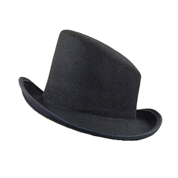 TiaoBug Gentleman Top Hats Flat Top Felt Hat Mad Hatter Felt Fedora Panama Hat for Women Men Black One Size