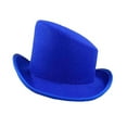 thumbnail image 1 of TiaoBug Gentleman Top Hats Flat Top Felt Hat Mad Hatter Felt Fedora Panama Hat for Women Men Royal Blue One Size, 1 of 3