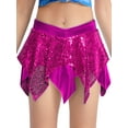 thumbnail image 1 of TiaoBug Girl's Mini Skirts Metallic Hip Hop Jazz Dance Cheerleading Sparkly Sequin Skater Skorts Dancewear Hot Pink 6, 1 of 5