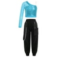 thumbnail image 1 of TiaoBug Girls 2 Piece Jazz Street Dance Outfit Hip Hop Crop Top with Jogger Pants Set Tracksuit Light Blue 12, 1 of 7