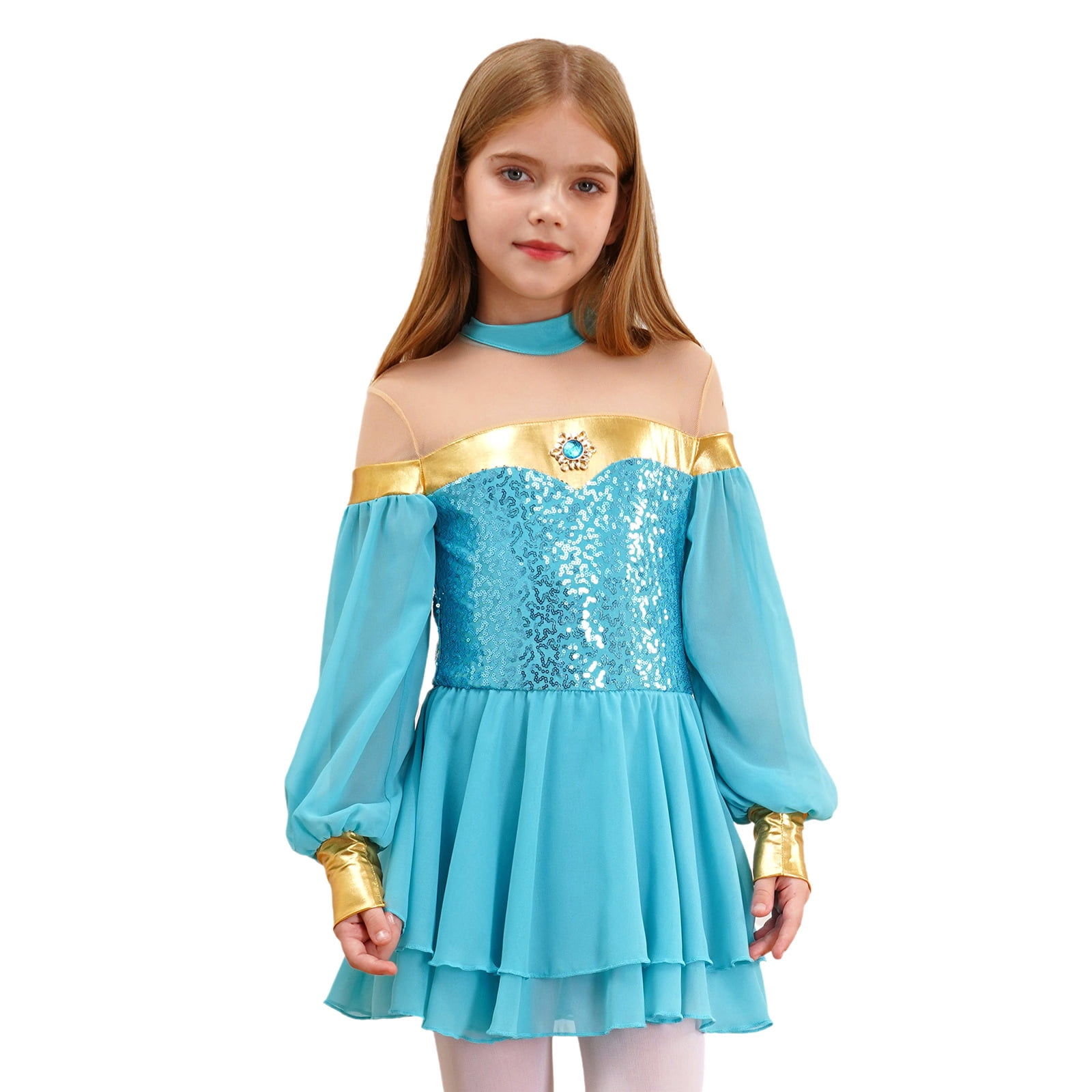 Akokvlar Girls Arabian Princess Costume - Off-Shoulder Dress Up Outfit For Halloween & Parties - View #2