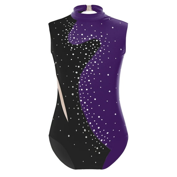 TiaoBug Girls Ballet Dance Tank Leotard Sleeveless Gymnastics Athletic Bodysuit Dancewear Purple 10