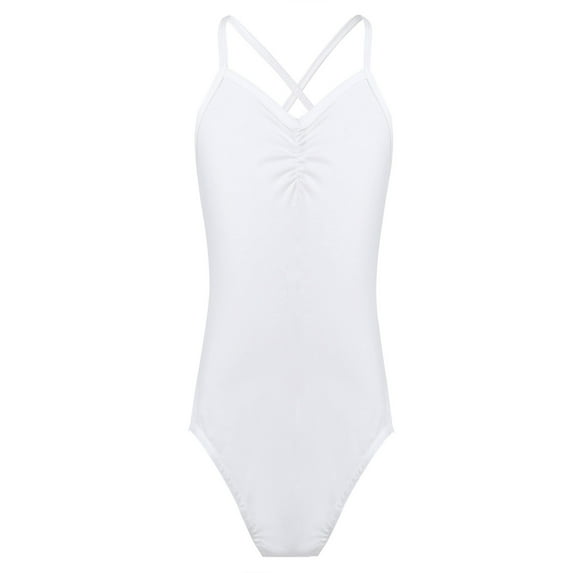 TiaoBug Girls Besic Ballet Leotard Sleeveless Criss Cross Back Lined Front Gymnastics Camisole Top