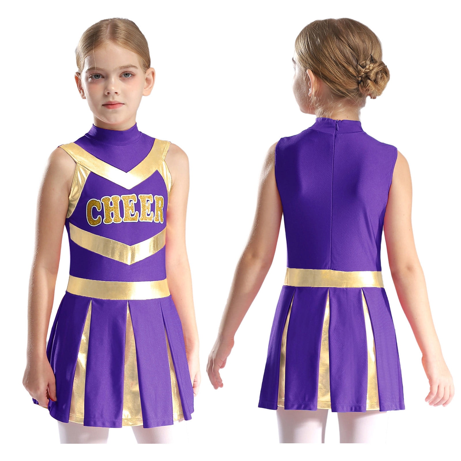 TiaoBug Girls Cheer Leader Uniform Schoolgirl Dance Dress Stage
