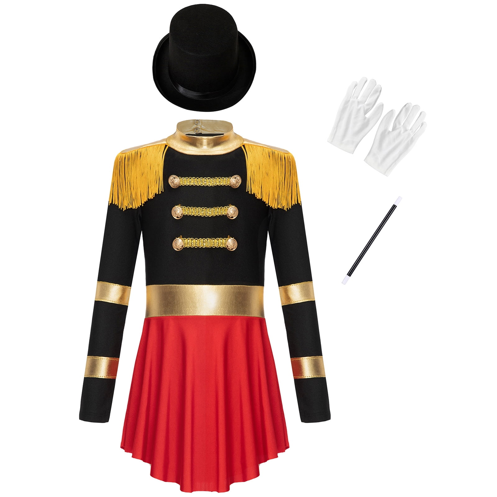 Ginger Ray Halloween Zauberer-Kostüm Set Für Mädchen – Umhang, Hut & Zauberstab, Schwarz-gold