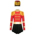 thumbnail image 1 of TiaoBug Girls Drummer Conductor Performance Costume Circus Ringmaster Drum Majorette Jumpsuit with Hat Red A 10, 1 of 6