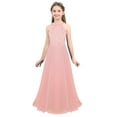 thumbnail image 1 of TiaoBug Girls Floral Lace Halter Princess Dress Wedding Bridesmaid Maxi Dress Formal Evening Prom Gown Pink 8, 1 of 7