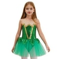 thumbnail image 1 of TiaoBug Girls Halloween Green Fairy Christmas Elf Cosplay Fancy Dress Up Sequins Party Dance Dress Green 8, 1 of 7