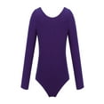thumbnail image 1 of TiaoBug Girls Long Sleeve Ballet Dance Leotard One Piece Gymnastics Jumpsuit Unitard 3-12 Purple 12, 1 of 4