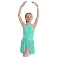 thumbnail image 1 of TiaoBug Girls Lyrical Dance Dresses Shiny Rhinestone Sleeveless Gymnastics Skating Leotard Flowy Dress Mint Green 16, 1 of 7