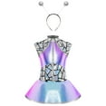 thumbnail image 1 of TiaoBug Girls Metallic Alien Dress Sleeveless Outer Space Themed Party Outfits with  Alien Hair Hoop 2Pcs Set Blue Sliver 16, 1 of 6