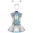thumbnail image 1 of TiaoBug Girls Metallic Alien Dress Sleeveless Outer Space Themed Party Outfits with  Alien Hair Hoop 2Pcs Set Sliver 12, 1 of 6