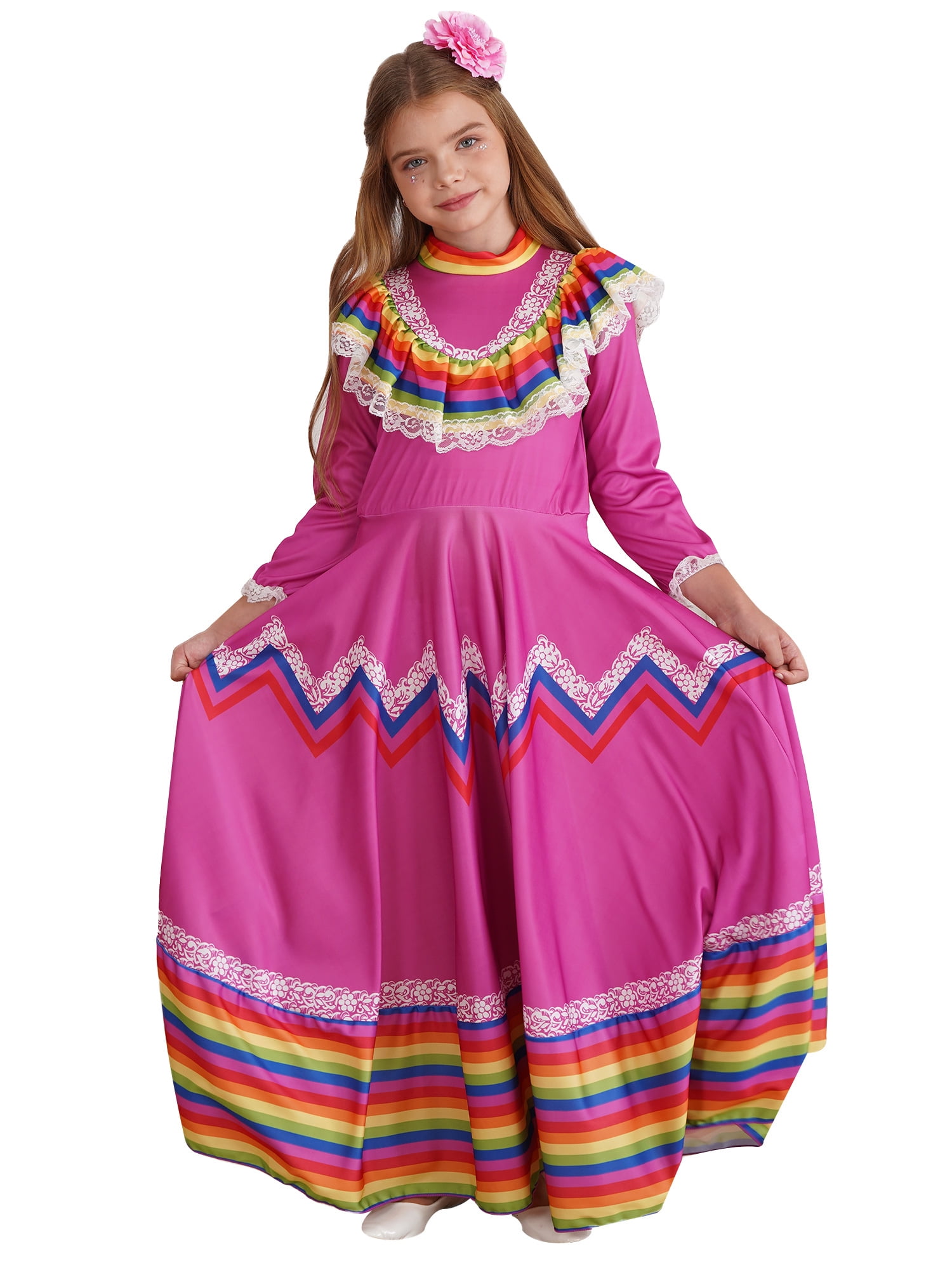 purple folklorico dress Purple Mexican Folkloric Dress: Fiesta Party Costume