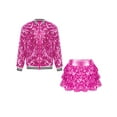 thumbnail image 1 of TiaoBug Girls Sequin Hip Hop Jazz Dance Outfits Disco Party Dress 2-Piece Jacket and Mini Skirt Set Hot Pink 12, 1 of 7