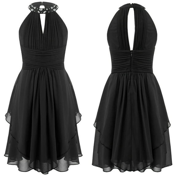 TiaoBug Girls Shiny Rhinestone Bridesmaid Dress Princess Pageant Ball Gown 6-16