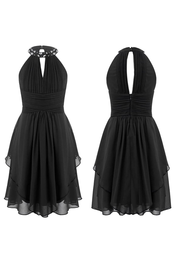 Girls Shiny Rhinestone Bridesmaid Dress Princess Pageant Ball Gown 6-16