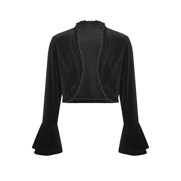 Girls black velvet shrug best sale