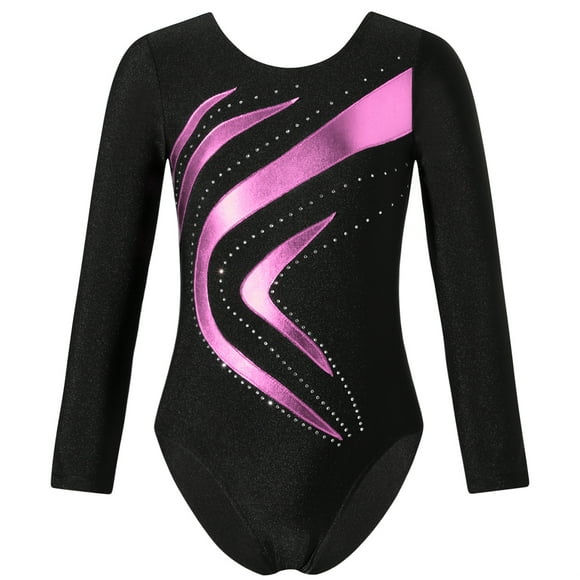 TiaoBug Gymnastics Leotards for Girls Ballet Dance Bodysuit Tank Unitard Athletic Activewear Biketard Pink 6
