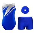 thumbnail image 1 of TiaoBug Gymnastics Leotards for Girls Dance Unitards with Shorts and Hairband Skating Jumpsuit Activewear Set Royal Blue 10, 1 of 5