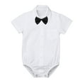 thumbnail image 1 of TiaoBug Infant Baby Boys Withe Shirt Romper Gentleman Jumpsuit Bow Tie Set, 1 of 7
