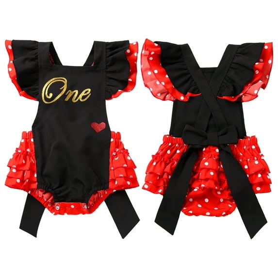 TiaoBug Infant Baby Girls Flutter Sleeves Romper Bodysuit Halloween Costume