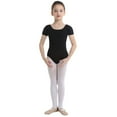 thumbnail image 1 of TiaoBug Kid Girl Short Sleeve Ballet Dance Leotard Cotton One Piece Bodysuit Gymnastics Dancewear Black 6, 1 of 7