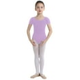 thumbnail image 1 of TiaoBug Kid Girl Short Sleeve Ballet Dance Leotard Cotton One Piece Bodysuit Gymnastics Dancewear Purple 12, 1 of 7