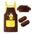 thumbnail image 1 of TiaoBug Kids Artist Costume Art Painter Apron Hat Arm Sleeve Set Halloween Career Day Theme Party Dress-Up Brown 120/L, 1 of 3
