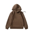 thumbnail image 1 of TiaoBug Kids Boy Girls Plain Drawstring Hooded Sweatshirt Long Sleeve Pullover Hoodies Sweater Top with Pocket Coffee 13-14, 1 of 2