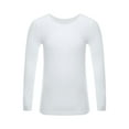 thumbnail image 1 of TiaoBug Kids Boy Girls Thermal Underwear Tops Long Sleeve Gymnastics Training Undershirt Base Layer Shirt Type A White 7-10, 1 of 7
