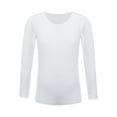 thumbnail image 1 of TiaoBug Kids Boy Girls Thermal Underwear Tops Long Sleeve Gymnastics Training Undershirt Base Layer Shirt Type B White 4-6, 1 of 7