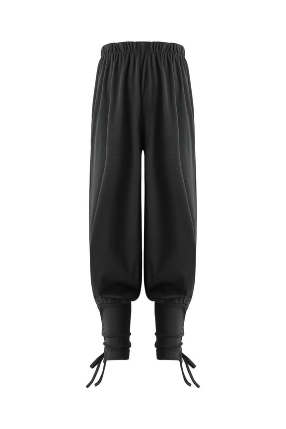 Kids Boys Ankle Banded Pirate Pants Medieval Renaissance Gothic Costume Viking Steampunk Trousers Black 2-4