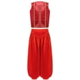 thumbnail image 1 of TiaoBug Kids Boys Arabian Prince Outfits Waistcoat Vest with Bloomers Holiday Belly Dance Pants Set Burgundy 6, 1 of 5