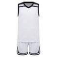 thumbnail image 1 of TiaoBug Kids Boys Basketball Training Uniform Sleeveless V Neck Top Workout Tank with Athletic Wide White 3XS, 1 of 7