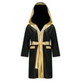 thumbnail image 1 of TiaoBug Kids Boys Boxing Halloween Costume Metallic Long Sleeve Hooded Robe Boxer Cloak with Belt Black 8, 1 of 7