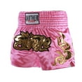 thumbnail image 1 of TiaoBug Kids Boys Boxing Muay Thai Shorts Boxing Kickboxing MMA Trunk Satin Fight BJJ Pants Pink 14-15, 1 of 4