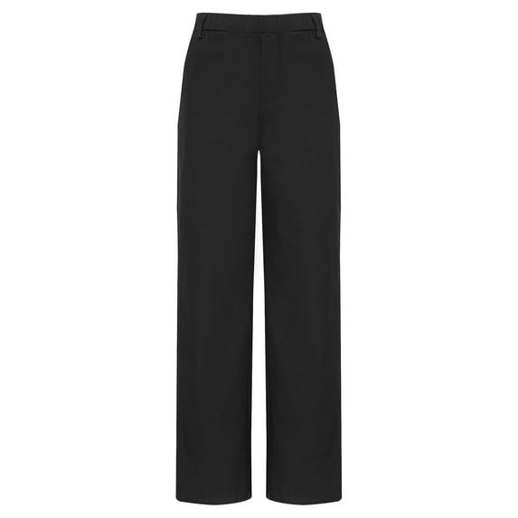 TiaoBug Kids Boys Gentleman Suit Pants Elastic Waistband Pull-On Trousers Wedding Party Formal Uniform Black 12