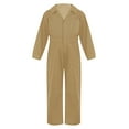 thumbnail image 1 of TiaoBug Kids Boys Long Sleeve Mechanic Coverall Bodysuit Overalls Turndown Collar Zipper Jumpsuit Khaki 12, 1 of 5