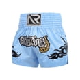 thumbnail image 1 of TiaoBug Kids Boys Muay Thai Shorts Kick Shorts Fight Kickboxing Shorts Fitness Training Sportwear A Light Blue 17-18, 1 of 5