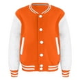 thumbnail image 1 of TiaoBug Kids Boys Plain Jacket Varsity Baseball Retro Coats Track Top Outwear Orange 9-10, 1 of 7