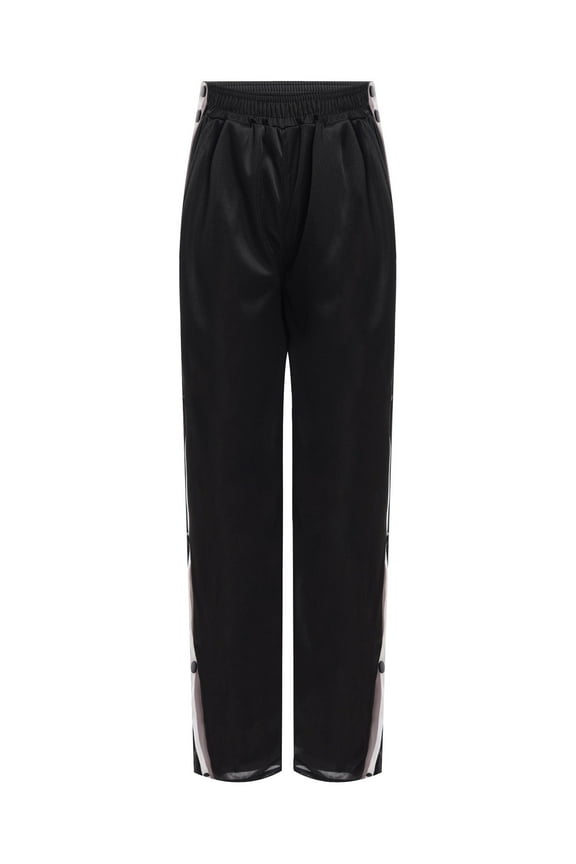 Kids Boys Straight-Leg Pants Side Split Button Basketball Sweatpants Elastic Waistband Trousers Black 15-16