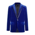 thumbnail image 1 of TiaoBug Kids Boys Velvet Formal Suit Jacket Notch Lapel One Button Blazer Coat for Wedding Party Royal Blue 12, 1 of 7