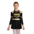 thumbnail image 1 of TiaoBug Kids Cheer Leader Costume Halloween Outfit Long Sleeve Cold Shoulder Cheerleading Dress Black 6, 1 of 7