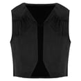 thumbnail image 1 of TiaoBug Kids Cowboy Cowgirl Costume Halloween Dress up Suit Sleeveless Vest Waistcoat Top Black-B 14, 1 of 5
