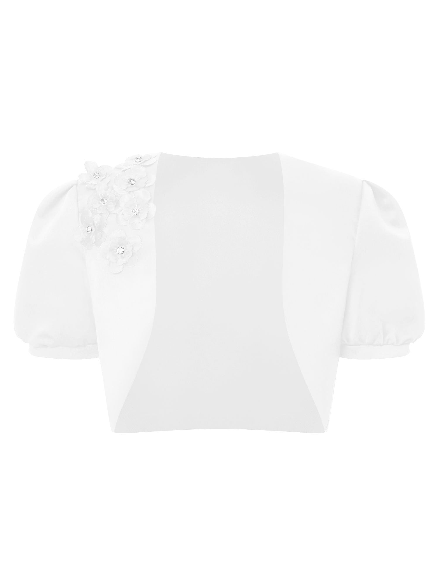 TiaoBug Kids Flower Girl 3D Applique Bolero Shrugs Wedding Party Dress